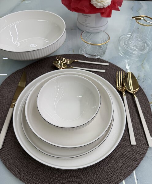 Geschirrset 25-tlg Claudia Silber