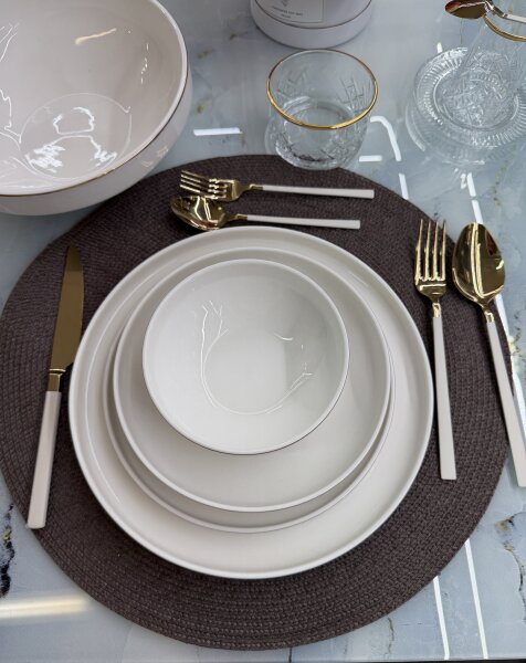 Geschirrset 25-tlg Carola Gold