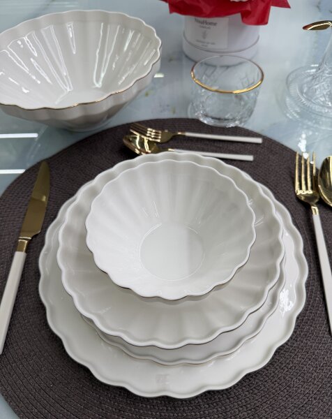 Geschirrset 25-tlg Tanja Gold